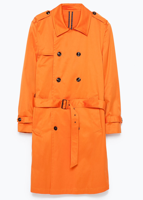orange trench coat zara