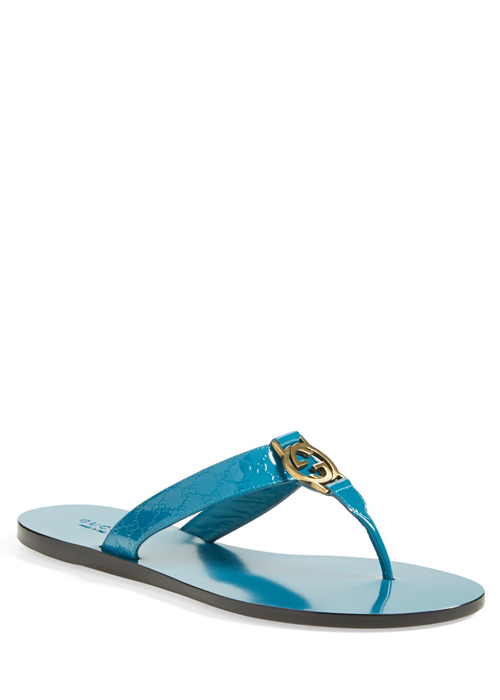 light blue gucci thong sandals