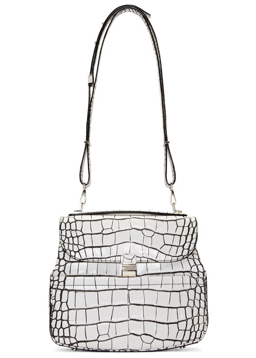 croc shoulder bag white