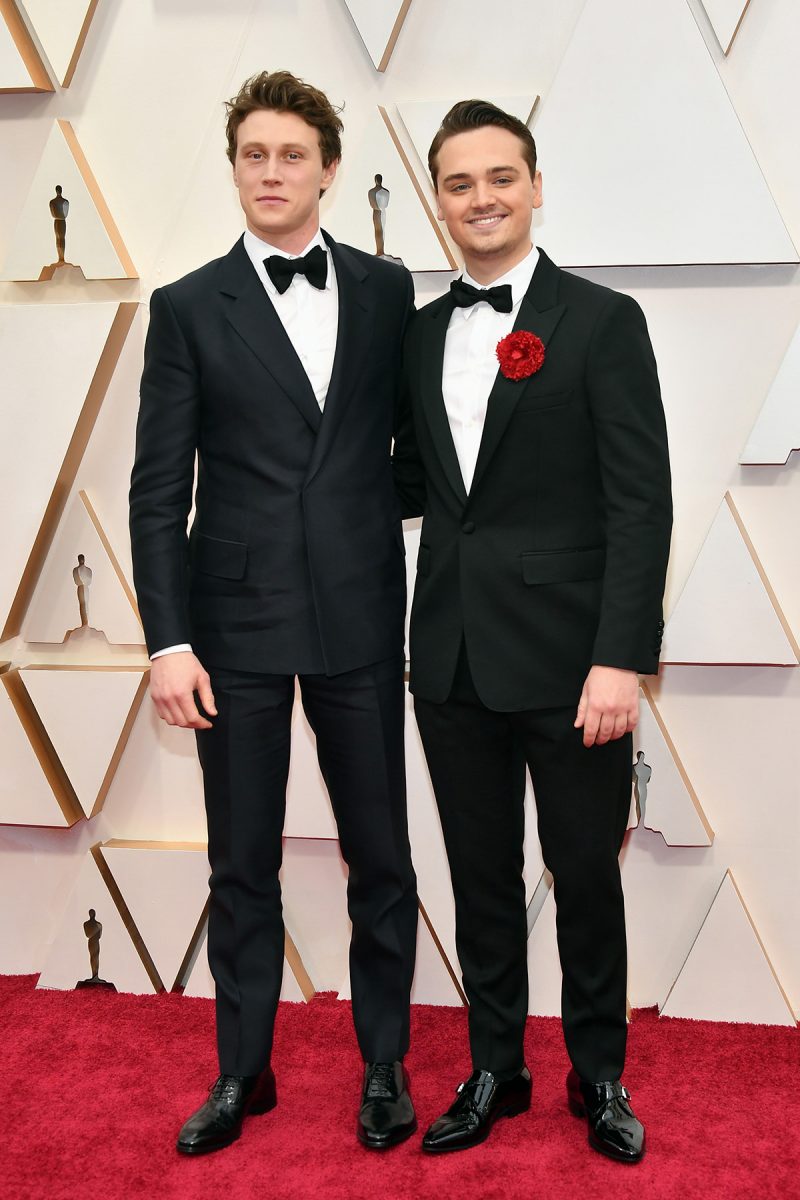 George MacKay and Dunhill and Dean-Charles Chapman at The 92nd Annual Academy Awards