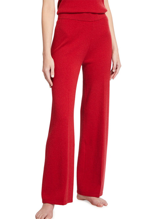 Neiman Marcus - Wide-Leg Cashmere Lounge Pants - Empress of Style