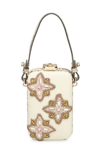 Tory Burch Embellished Canvas Minaudiere