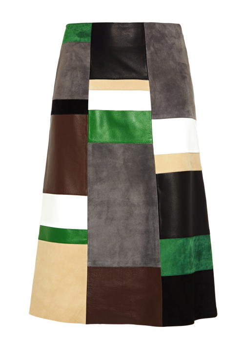 Derek Lam - Leather and Suede Patchwork Skirt
