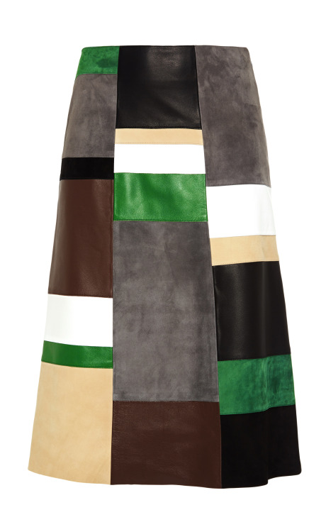 Derek Lam - Leather and Suede Patchwork Skirt