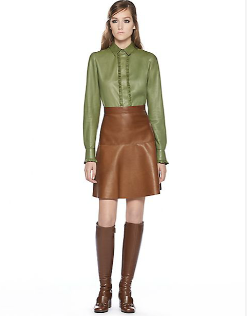 Gucci - Leather Flare Skirt