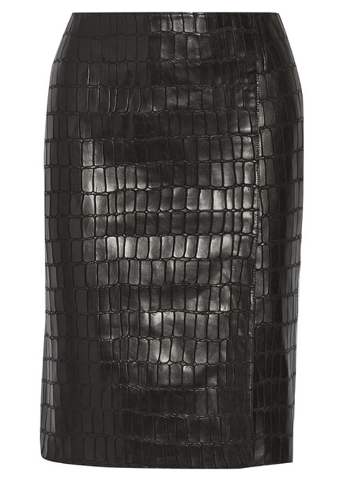 Kaufmanfranco - Croc-effect Leather Pencil Skirt