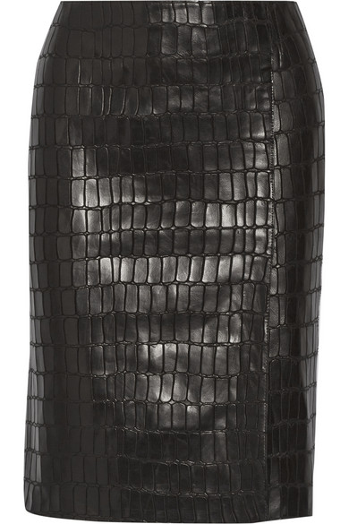 Kaufmanfranco - Croc-effect Leather Pencil Skirt