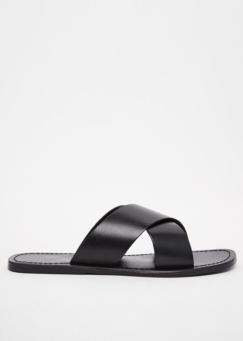 ASOS Sandals in Leather With Cross Over Strap