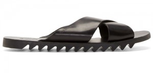 Diesel - Black Leather Sunwalk Slip-On Sandals