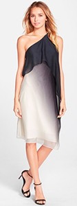 Halston Heritage - One-Shoulder Dress with Drape Detail