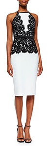 Michael Kors - Floral Lace-Overlay Bow-Belted Dress