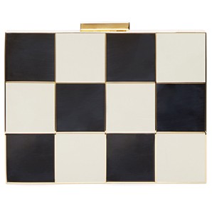 Valentino - Black & Gold Check Box Clutch