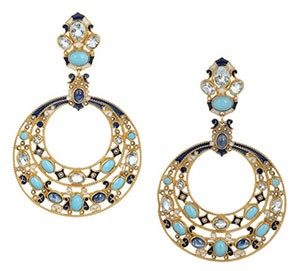 Percossi-Papi---Gold-plated-multi-stone-earrings