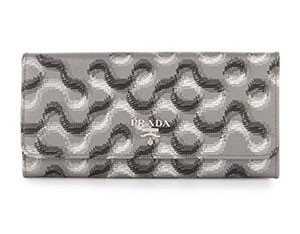 Prada - Saffiano Molecule-Print Continental Flap Wallet