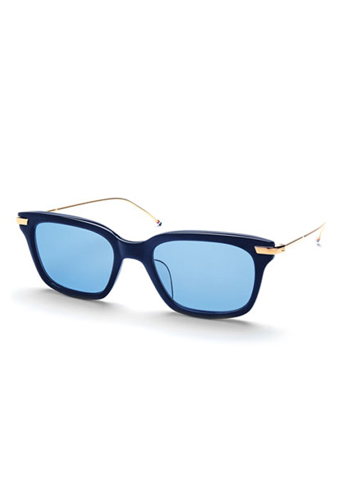 Thom Browne - 18K Gold & Blue Acetate Square Sunglasses