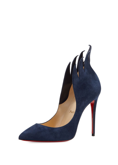 Christian Louboutin - Victorina Flame Suede Pump in Night