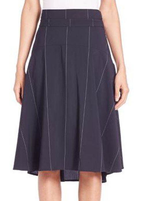 A.L.C. - Corso Pinstriped Wool-Blend Skirt