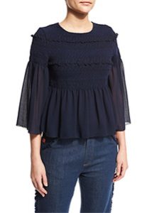 See by Chloe - 3/4-Sleeve Embroidered Peplum Top