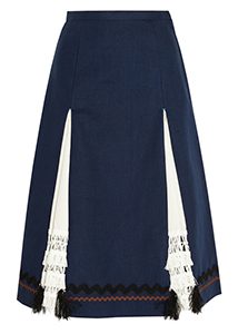 Toga - Pulla Raffia-Paneled Linen Skirt