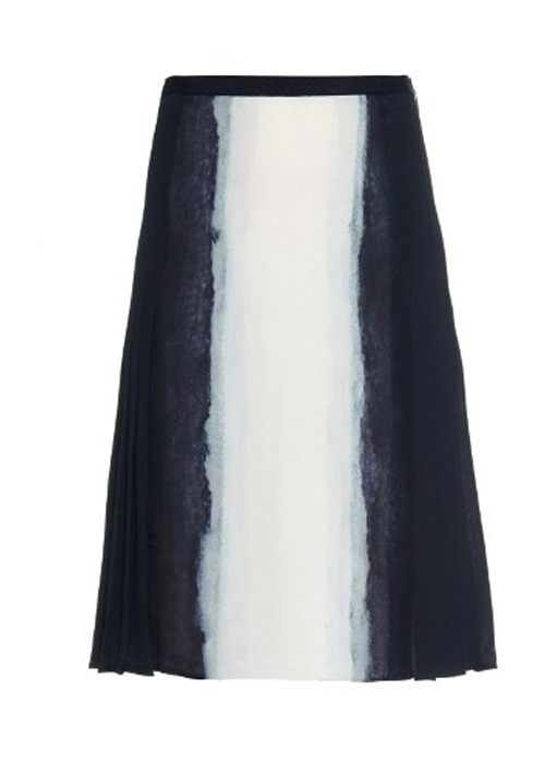 Vince - Vertical Tie-dye Print Pleated Skirt