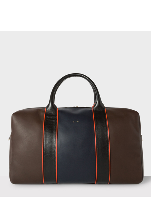 Paul Smith - Men's Brown And Navy Lamb Leather Holdall