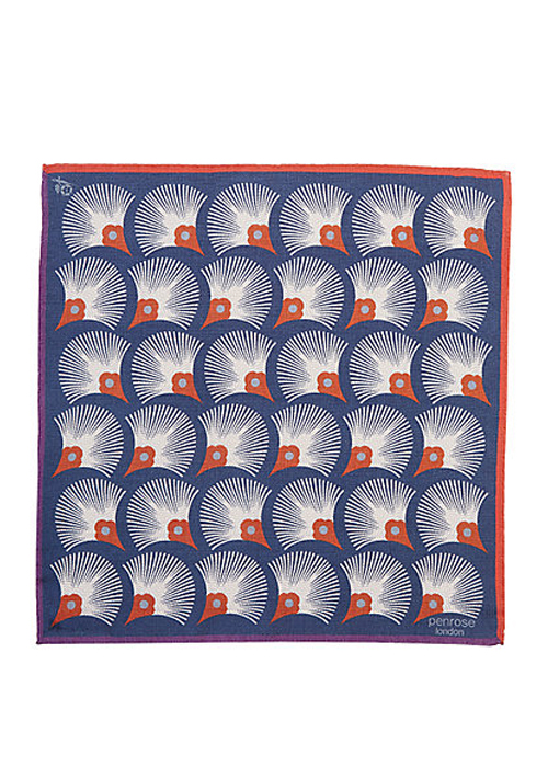Penrose London - Abstract-Shell-Print Stilt Pocket Square