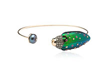 Bibi Van Der Velden - Scarab & Pearl Bangle Bracelet