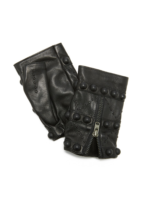 Agnelle Mitaine - Studded Leather Gloves