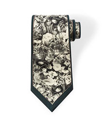PauL Smith - Men's Black Photo Floral Tie