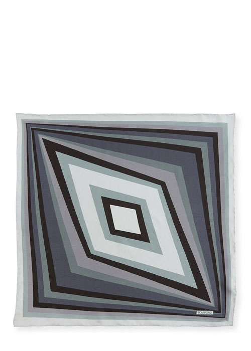 Tom Ford - Geometric Diagonal Silk Pocket Square