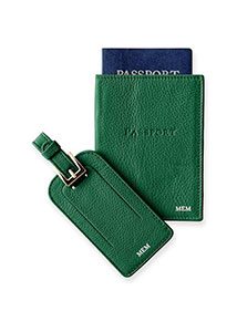 Mark And Graham - Leather Luggage Tag & Passport Case Set