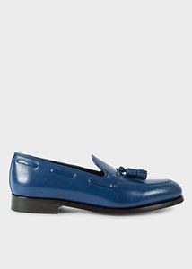 Paul Smith Men's Blue Leather 'Simmons' Tasseled Loafers