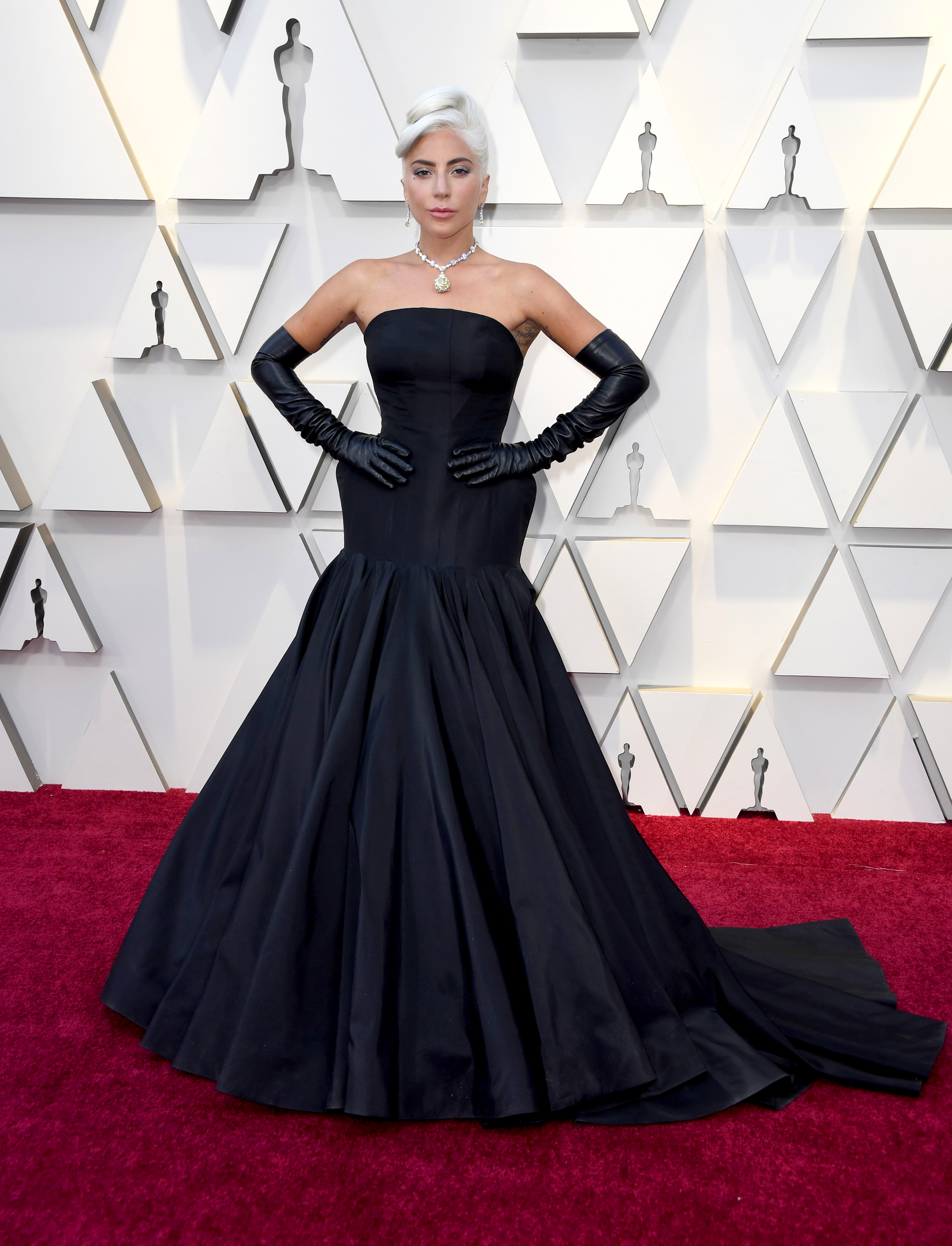 Lady Gaga in Alexander McQueen
(Photo by Frazer Harrison/Getty Images)