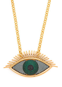 Begum Kahn - Evil Eye 24kt gold-plated necklace