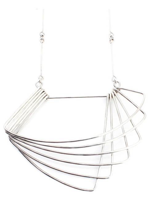 Deco in Silver - Asymmetrical Necklace