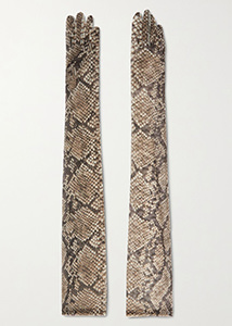 Dries Van Noten - Snake-print stretch-mesh gloves
