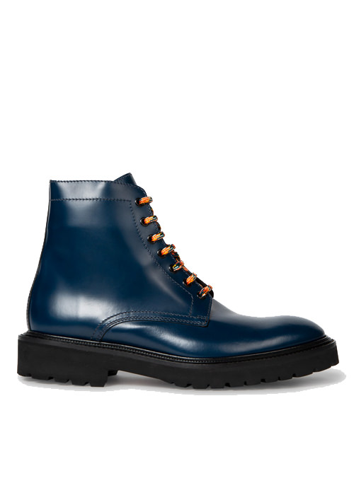Paul Smith - Men's Blue Leather 'Farley' Boots