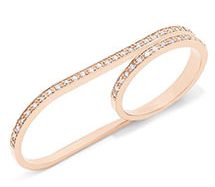 Effy - 14K Rose Gold Diamond Double Finger Ring