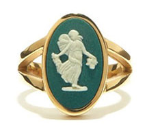 Ferian - Dancing Hours Wedgwood Cameo & Gold Signet Ring