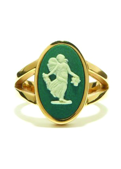 Ferian - Dancing Hours Wedgwood Cameo & Gold Signet Ring