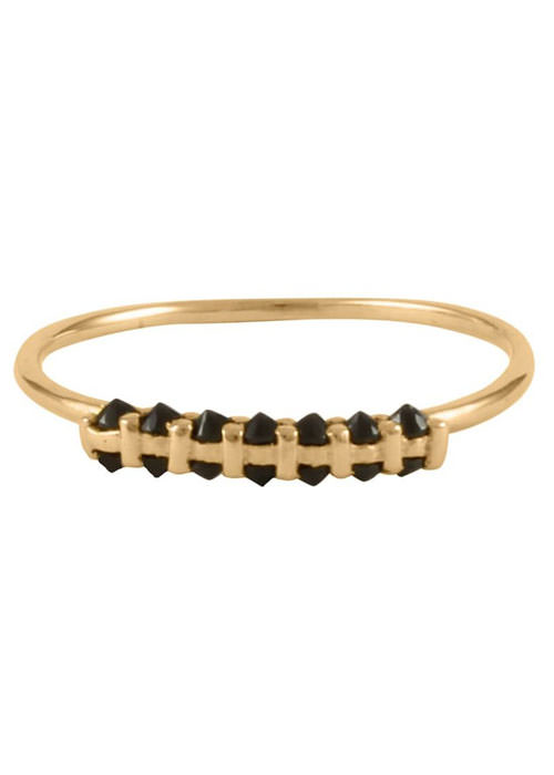 Lee Renee - Black Spinnel Spike Ring 9Ct Solid Gold