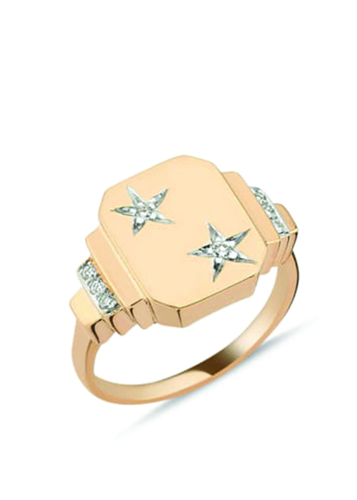 Melis Goral - Luna 14K Yellow Gold Diamond Ring