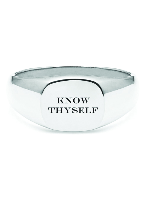 Myia Bonner - Know Thyself Engraved Sterling Silver Signet Ring