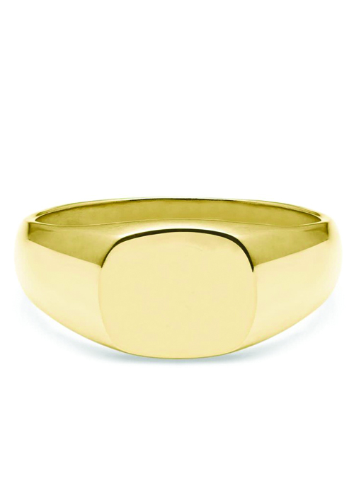 Myia Bonner - Solid 9K Yellow Gold Cushion Signet Ring