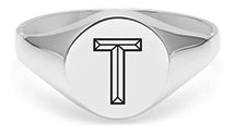 Myia Bonner - Silver T Facett Initial Signet Ring