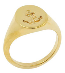 No 13 - Anchor Signet Ring - 9Ct Solid Gold