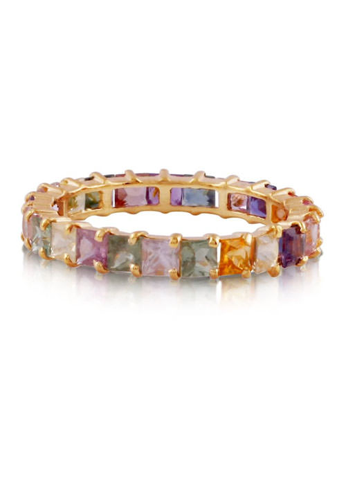 Tresor Collection - Multicolor Sapphire Square Stacking Ring