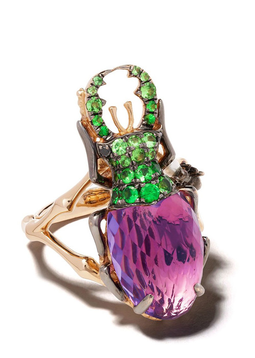Annoushka - 18kt rose gold diamond Mythology beetle ring