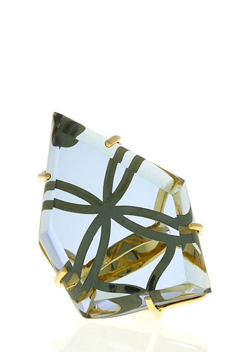 Georgina Jewelry - Gold Signature Asymmetric Crystal Ring