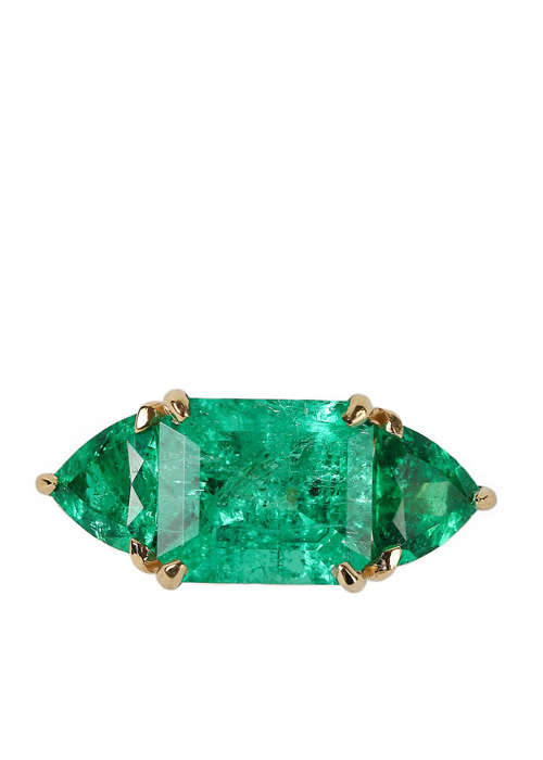 Maria Jose - Jewelry 18K Yellow Gold and Three Stone Emerald Ring